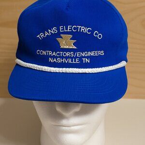 Travis Electric Co Vintage Snapback Rope Hat Blue Workwear